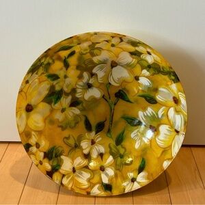 Vintage MCM Traymold Dogwood Fiberglass 11” Serving Bowl